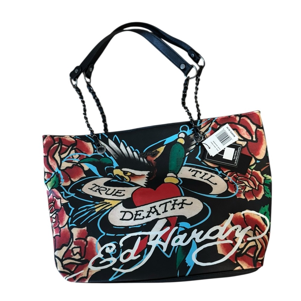 Ed Hardy Black Tote Bag